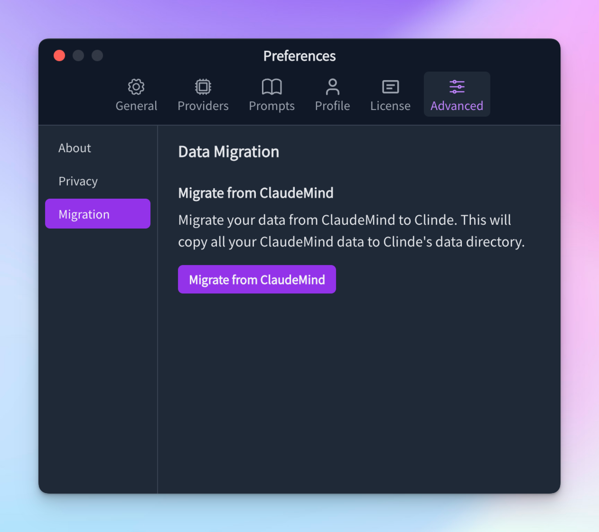 Migrate from ClaudeMind to Clinde